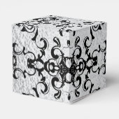 Zilver & Zwarte Draaikolk Gotische Bruiloft Bedankdoosjes (Achterkant)