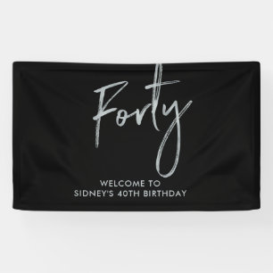Zilver & Zwarte Veertig 40e Verjaardag Party Welko Spandoek