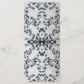 Zilver & Zwarte Wervelende Gotische Bruiloft Menu (Achterkant)