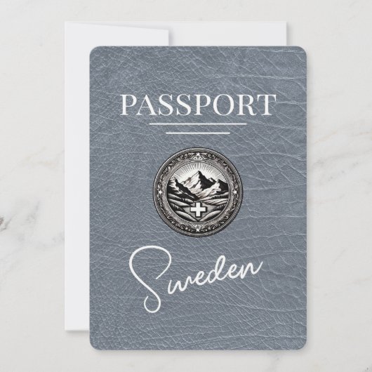 Zilver Zweden paspoort Bewaar de datum Save The Date (Voorkant)