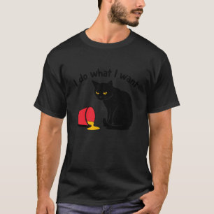 Zilverachtige kat Silhouet met gemorste verf emmer T-shirt