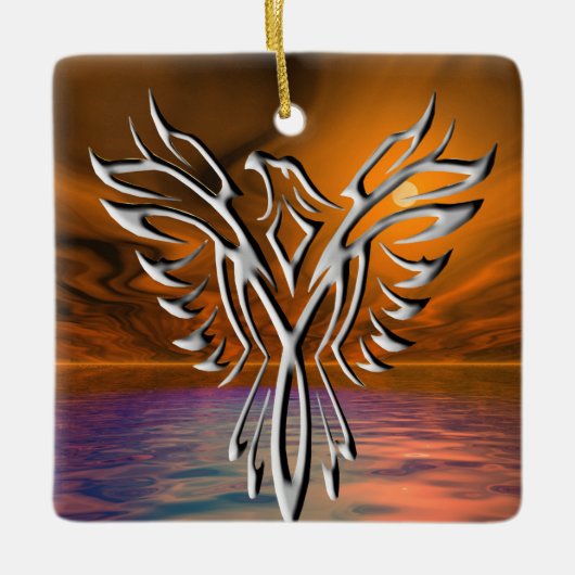 zilverarend keramisch ornament (Voorkant)