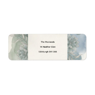 Zilverblauw Eucalyptus Retouradreslabel Etiket