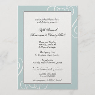 Zilverblauw lijst betoverend zwirl gala formal kaart