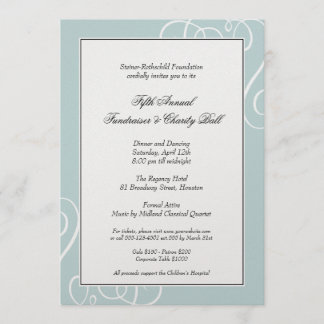 Zilverblauw lijst betoverend zwirl gala formal kaart