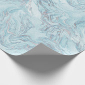 zilverblauw marmer cadeaupapier (Hoek)