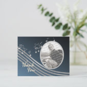 Zilverblauwe muziek in de lucht Foto Briefkaart (Staand voorkant)