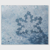 Zilverblauwe sneeuwvlokken cadeaupapier (Vlak)