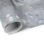 Zilverblauwe ster cadeaupapier (Rol Hoek)