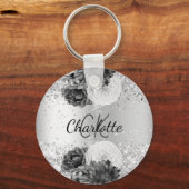 Zilverbloemelegantnaam Sleutelhanger (Voorkant)