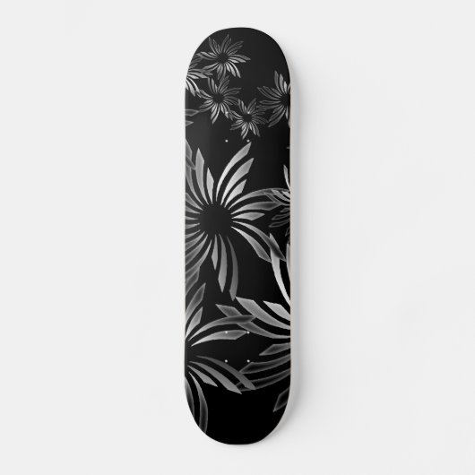 Zilverbloemen Skateboard (Voorkant)