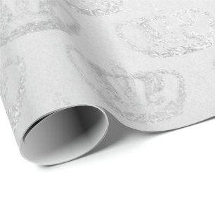 Zilverchroomde kroonprinses Gray Glam Vip Cadeaupapier
