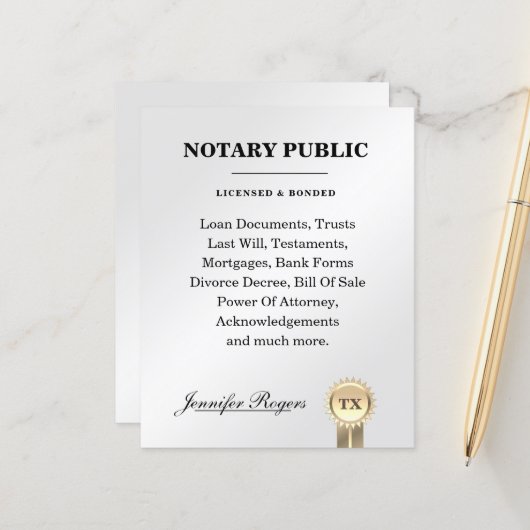 Zilvercontract en certificaat geïnspireerde flyer (Voorkant / Achterkant in situ)