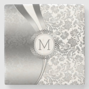 Zilverdampen en moderne geometrische vorm stenen onderzetter