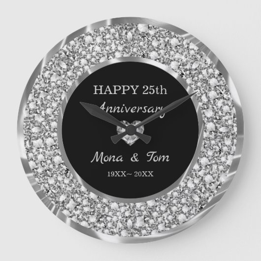 Zilverdiamanten en hart grote klok (Voorkant)