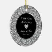 Zilverdiamanten ring en hart keramisch ornament (Rechts)