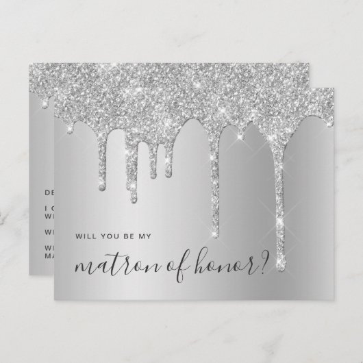 Zilverdruppels zullen je mijn eremmer zijn uitnodiging briefkaart (Voorkant / Achterkant)