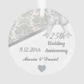 Zilveren 25ste huwelijksverjaardag. ornament (achterkant)