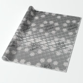 Zilveren 3D-effect kerstcadeaupapier Cadeaupapier (Uitgerold)
