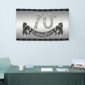 Zilveren 70e verjaardagsfeestje spandoek (Beurs)