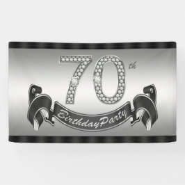 Zilveren 70e verjaardagsfeestje spandoek