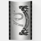 Zilveren 70e verjaardagsfeestje spandoek (Verticaal)