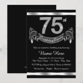 Zilveren 75ste verjaardag kaart (Voorkant / Achterkant)