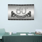 Zilveren 80ste verjaardagsfeestje spandoek (Beurs)