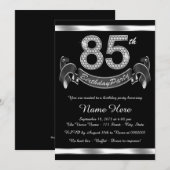 Zilveren 85ste verjaardagsfeestje kaart (Voorkant / Achterkant)