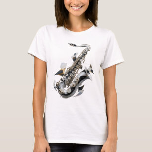 Zilveren ABSTRACTE KUNST Design T-shirt