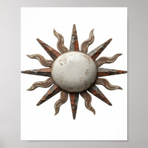 Zilveren ABSTRACTE KUNST Statement Design met een Poster