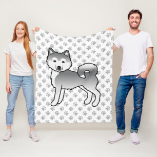 Zilveren Alaskan Malamute Schattige Cartoon Hond & Fleece Deken