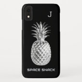 Zilveren ananas ruimte snack fruit monogram Case-Mate iPhone case (Achterkant)