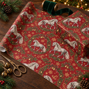 Zilveren Andalusische Cranberry Kerstmis Cadeaupapier