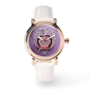 Zilveren Appel Kant AI-kunst  Horloge
