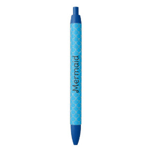 Zilveren Aqua Blauwe Zeemeermin Verjaardag Zwarte Inkt Pen