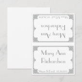 Zilveren Art Deco - Elegante trouwtafelkaartjes Kaart (Voorkant / Achterkant)