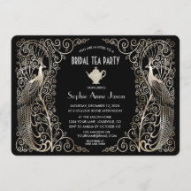 Zilveren Art Deco Pauw Bruiloft Thee Feestje