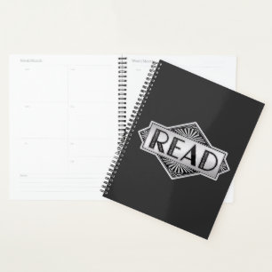 Zilveren Art Deco READ-typografie - Retro letterku Planner
