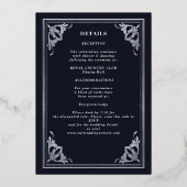 Zilveren Art Nouveau Tarot Gothic Wedding All-in-O Folie Uitnodiging (Achterkant)