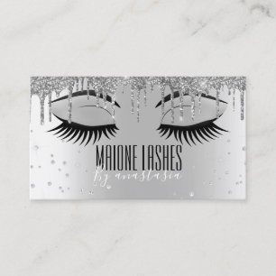 Zilveren artiest Blush Make-up Lashes Glitter Drip Visitekaartje