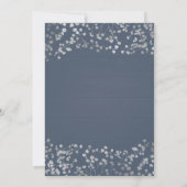 Zilveren Baby's Breath Blauwe Houten Trouwuitnodig Kaart (Achterkant)