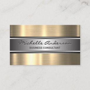 Zilveren Banner Gouden Metalen Afwerking Visitekaartje