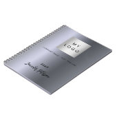 Zilveren bedrijfslogo naam notitieboek (Linkerzijde)