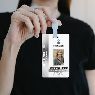 Zilveren bedrijfszekerheid QR-code personeelsfoto Badge