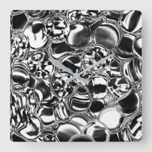 Zilveren bellen met glazen of metalen toon vierkante klok