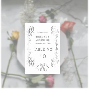 Zilveren Bellen Scrollwork Ontwerp Wedding Kaart