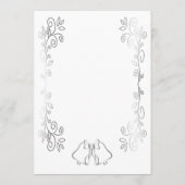 Zilveren Bellen Scrollwork Ontwerp Wedding Menu (Achterkant)