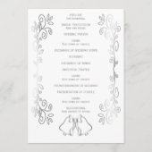 Zilveren Bellen Scrollwork Ontwerp Wedding Programma (Achterkant)