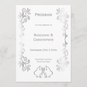 Zilveren Bellen Scrollwork Ontwerp Wedding Programma (Voorkant)